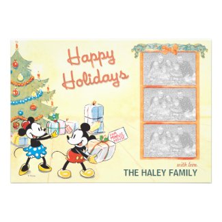 Classic Mickey and Minnie: Happy Holidays Card Invitation