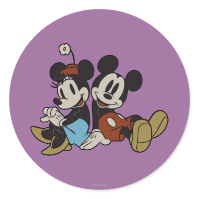 Classic Mickey Mouse and Minnie Mouse stickers