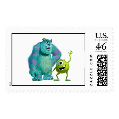 Classic Mike & Sully Waving Disney postage