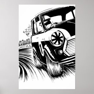 Classic Mini Racing Artwork print