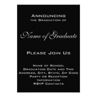 Classic Minimalistic Black 2013 Graduation Invite