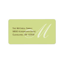 Classic Monogram Address Labels - Lime