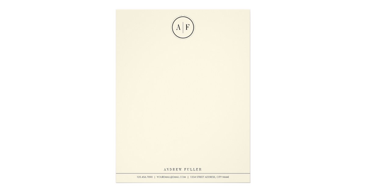 Classic Monogram Letterhead | Zazzle