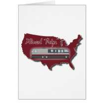 Classic Motor Home USA Road Trip Greeting Cards