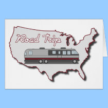 Classic Motor Home USA Road Trip cards