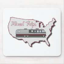 Classic Motor Home USA Road Trip Mouse Pads