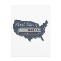 Classic Motor Home USA Road Trip Postcard