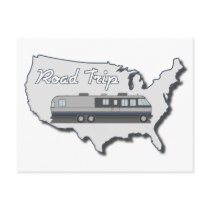 Classic Motor Home USA Road Trip Postcards
