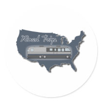 Classic Motor Home USA Road Trip Stickers