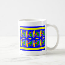 Classic Mug with Blue and Yellow Design