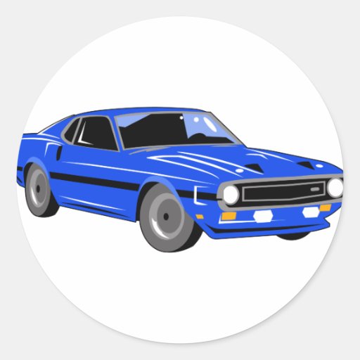 Classic Muscle Car Classic Round Sticker Zazzle