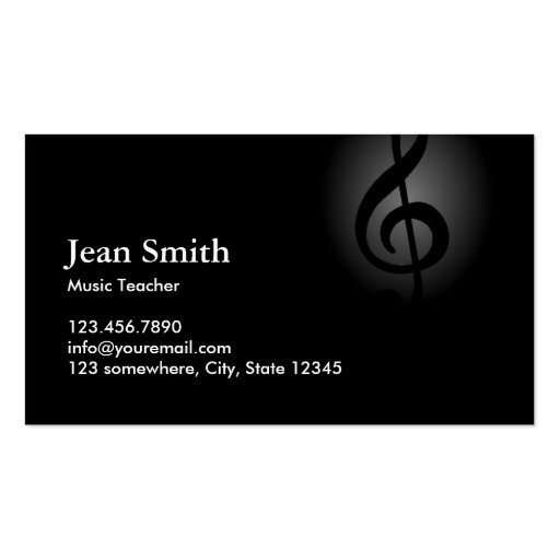 Classic Music Notes Musical Business Card (back side)
