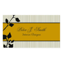 Classic Nature Pinstripe Floral Business Cards