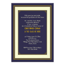 Classic Navy and Gold Graduation Invitation