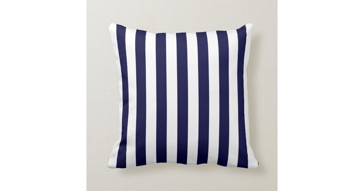 Classic Navy Blue and White Stripe Pattern Throw Pillow Zazzle