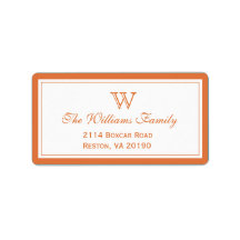 Classic Orange Personalized Address Labels