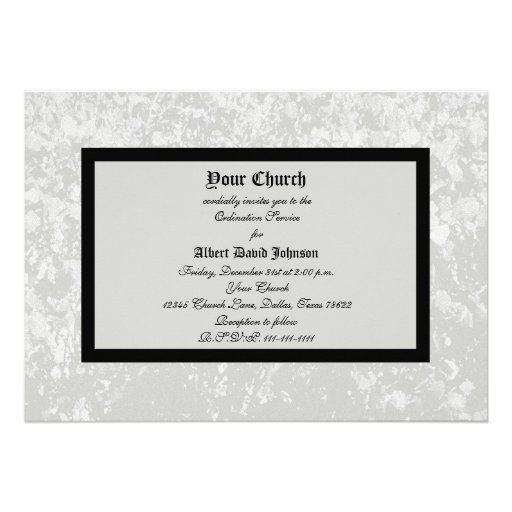 Classic Ordination Invitation - Issued by Church