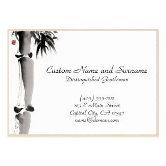 Classic oriental chinese sumi-e ink bamboo tree business cards