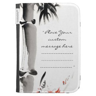 Classic oriental chinese sumi-e ink bamboo tree kindle cover