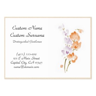 Classic oriental chinese sumi-e ink flower paint c business cards