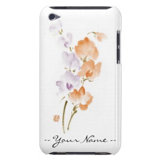 Classic oriental chinese sumi-e ink flower paint c barely there iPod cover
