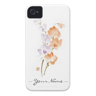 Classic oriental chinese sumi-e ink flower paint c iPhone 4 cover