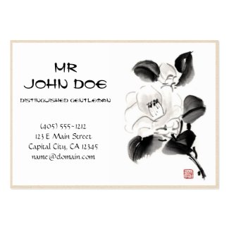 Classic oriental chinese sumi-e ink flowers paint business cards