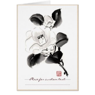 Classic oriental chinese sumi-e ink flowers paint cards