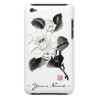 Classic oriental chinese sumi-e ink flowers paint barely there iPod covers