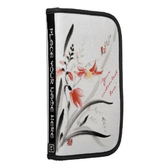 Classic oriental chinese sumi-e ink flowers paint organizers