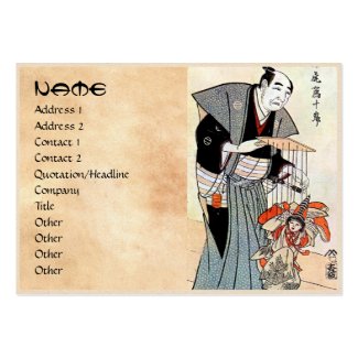 Classic oriental japanese puppeteer ukiyo-e art business card