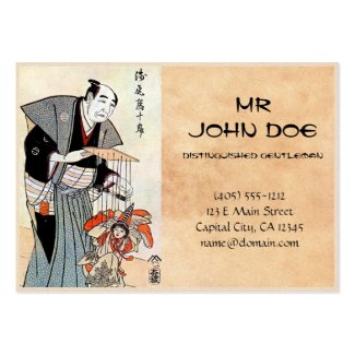 Classic oriental japanese puppeteer ukiyo-e art business card