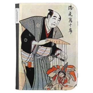 Classic oriental japanese puppeteer ukiyo-e art case for the kindle