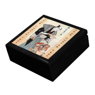 Classic oriental japanese puppeteer ukiyo-e art trinket boxes