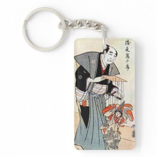 Classic oriental japanese puppeteer ukiyo-e art acrylic keychain