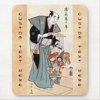 Classic oriental japanese puppeteer ukiyo-e art mouse pads