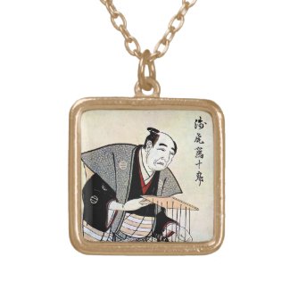 Classic oriental japanese puppeteer ukiyo-e art personalized necklace