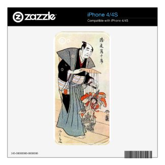 Classic oriental japanese puppeteer ukiyo-e art decals for the iPhone 4