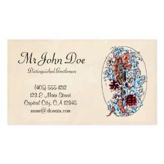 Classic oriental japanese red dragon god tattoo business card template