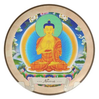 Classic oriental tibetan thangka god tattoo art dinner plate