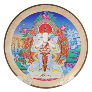 Classic oriental tibetan thangka god tattoo art dinner plates