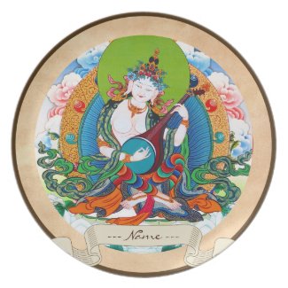 Classic oriental tibetan thangka god tattoo art party plate