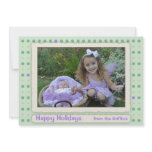 Classic Pastel Polka Dot Holiday Photo Card Personalized Invite