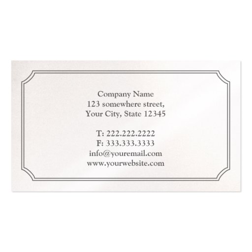 Classic Pearl White Attorney Business Card (back side)