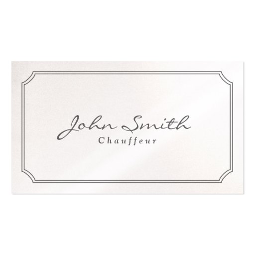 Classic Pearl White Chauffeur Business Card (front side)