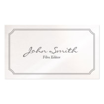 Classic Pearl White Film Editor Business Card