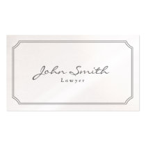 Classic Pearl White Lawyer Business Card