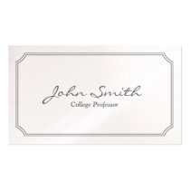 Classic Pearl White Professor Business Card