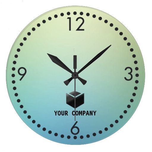 Classic personalized and editable company branding large clock Zazzle