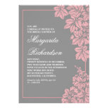 classic pink & gray bridal shower invitations invitations